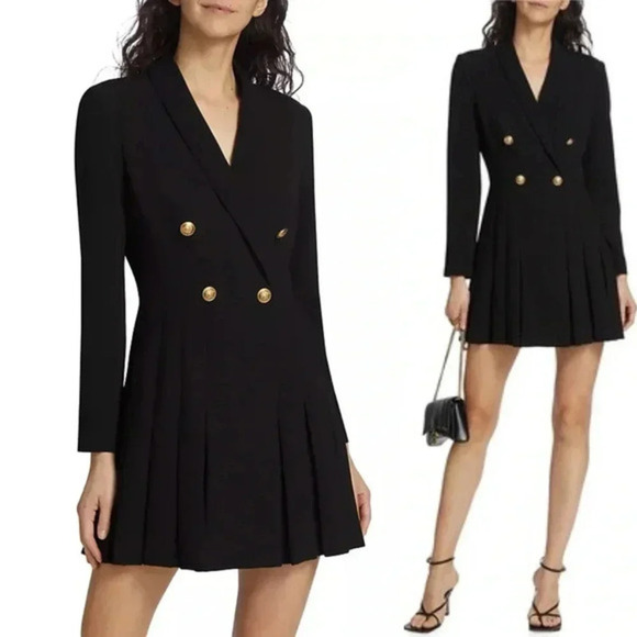 Alice + Olivia Kyrie Tuxedo Dress Black Size 12 - Picture 10 of 11